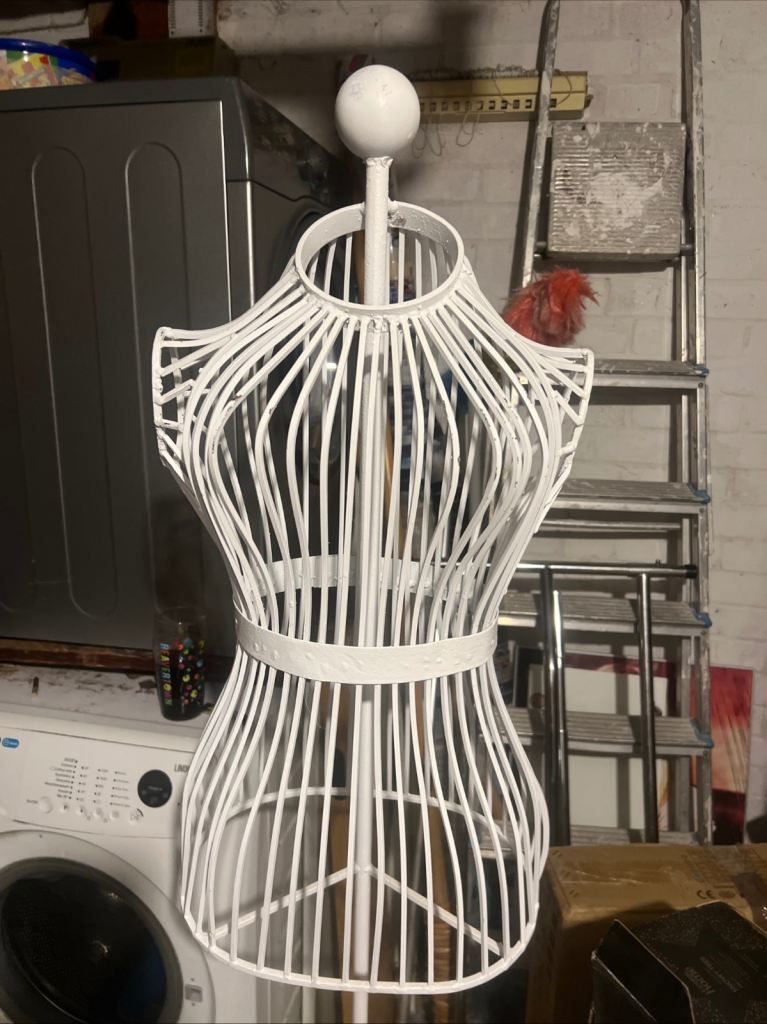 White painted metal mannequin 