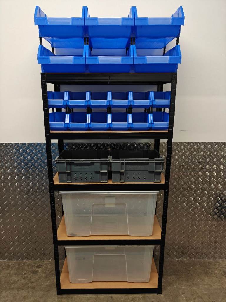 Garage Shelving Units Strong 5 Tier Metal Storage Racking - Red or Black