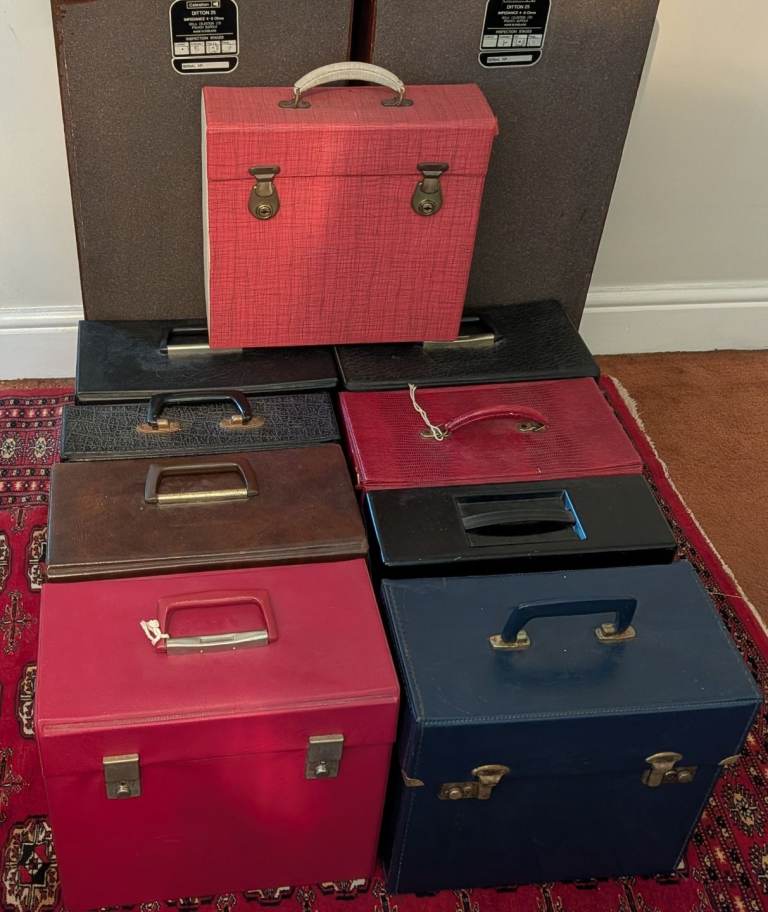 Collection Of 9 Vinyl Record Storage Cases 