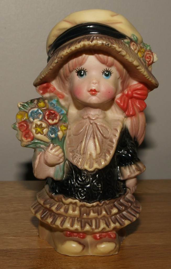 Vintage Resin Flower Girl Figurine