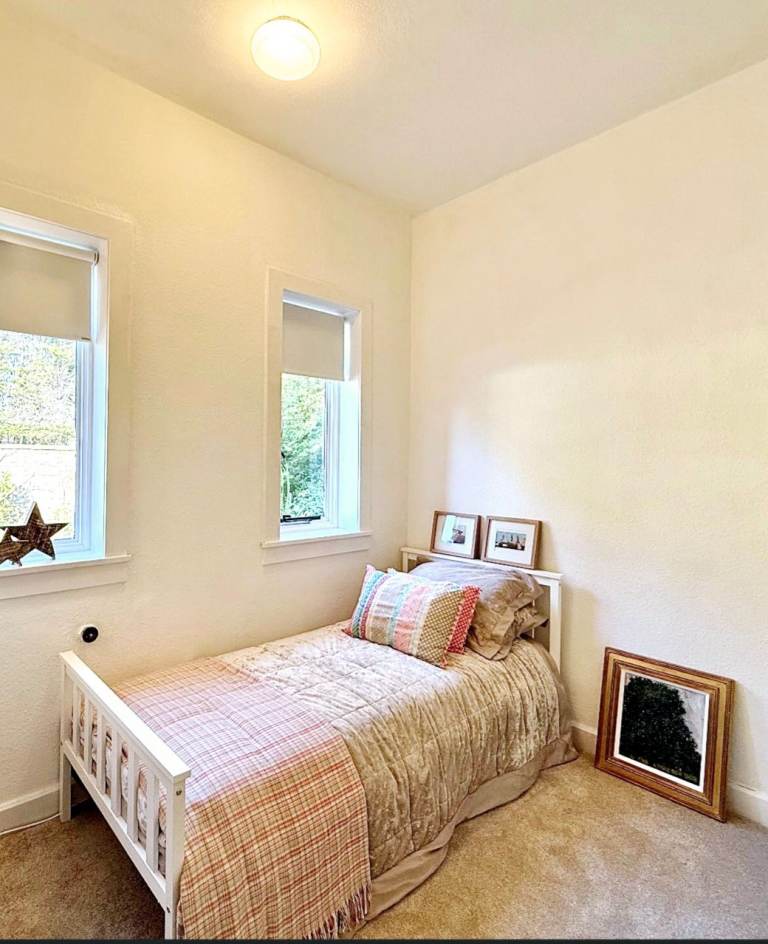 White Wooden Single Bed Frame and Mattress - 'As New'