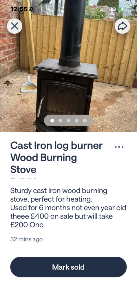Cast iron log burner 
