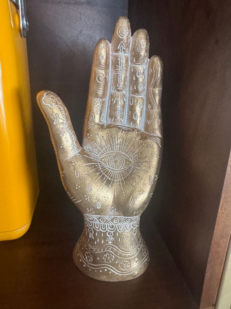 Gold Hamsa Hand Ornament with Eye Detail