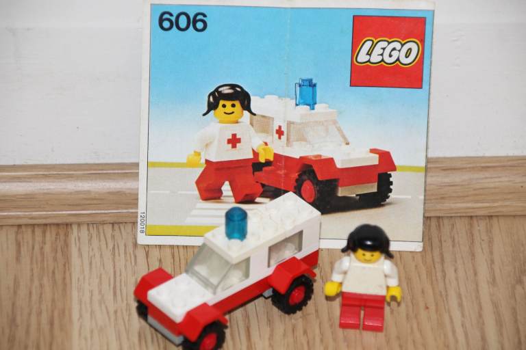 3 Lego Classic Town sets:  606 Ambulance * 607 Mini Loader * 608 Taxi