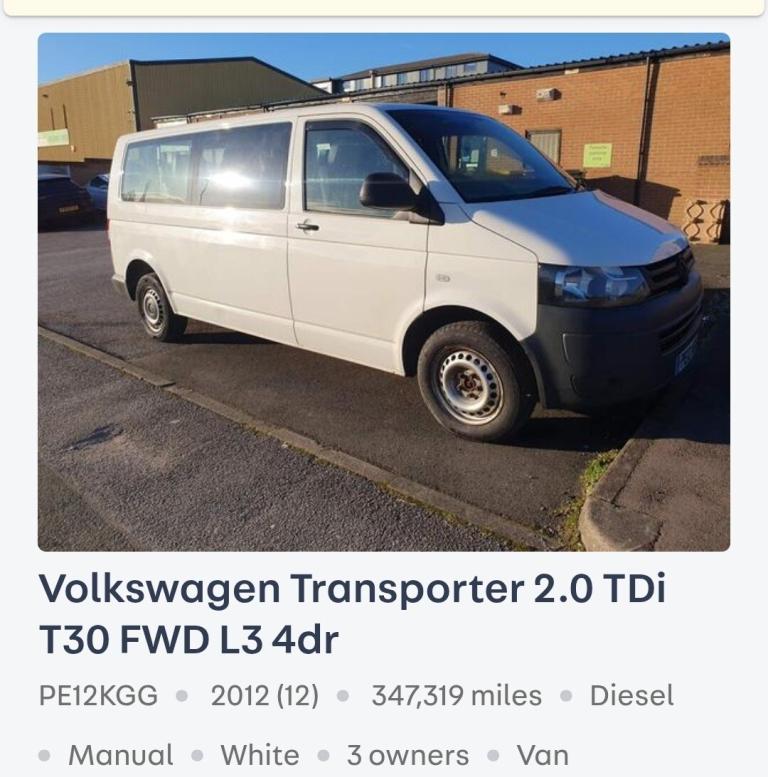 2012 Volkswagen Transporter 2.0 TDI 140PS SHUTTLE S  Minibus Diesel Manual
