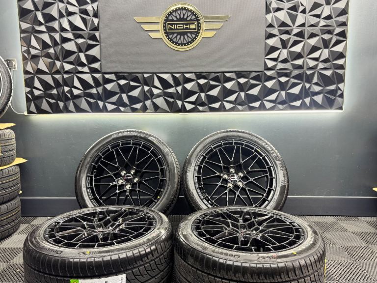 20” inch black staggered alloy wheels tyres 5x112 audi mercedes bmw rsq3 sq5 gla glc 43 63 x3 x5