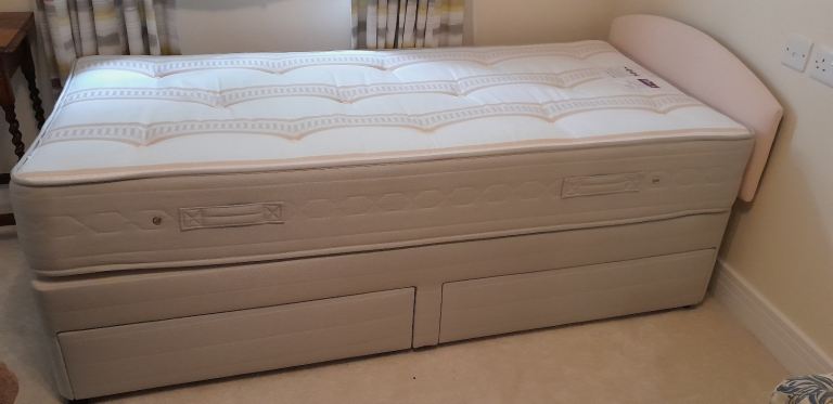 Single Divan Storage Bed and Mattress
