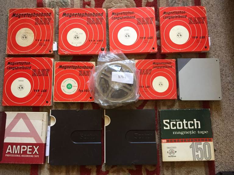 17 tested playable/recordable reel tapes-7xBASF, 1xAgfa, 1xAmpex, 3xScotch, 5 new unbranded 