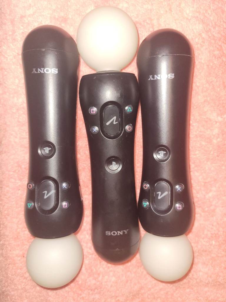 3 x Sony PlayStation PS4 VR Move Controllers