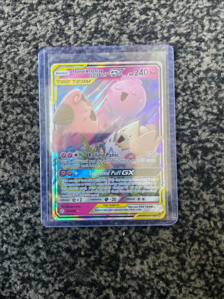 Togepi & Cleffa & Igglybuff GX Pokémon Card - Mint Condition!