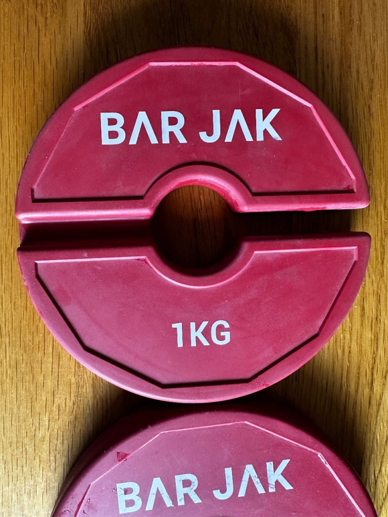 Pair of BAR JAK 1KG Weight Plates – Red