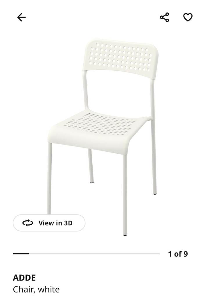 IKEA White Chair – Good Condition