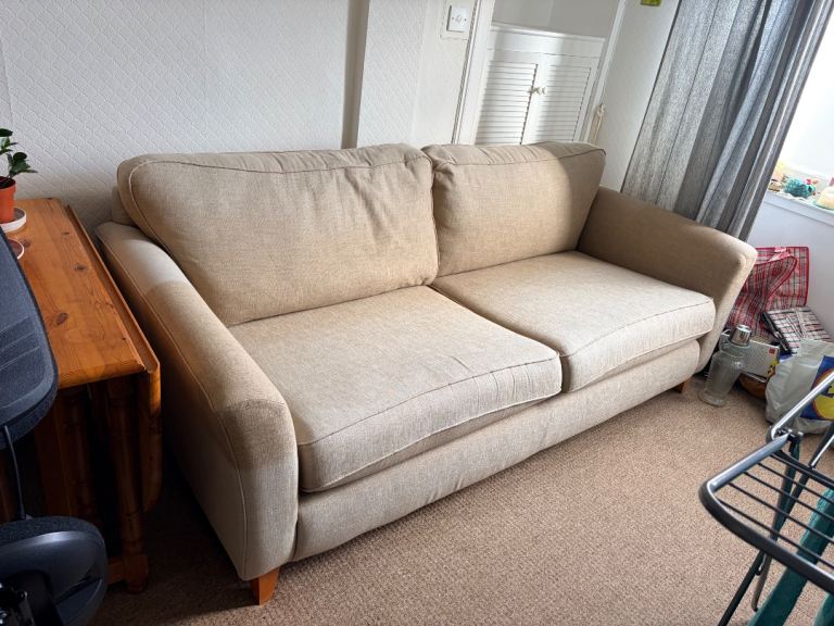 (John lewis) Comfy Beige four-Seater Sofa – Good Condition