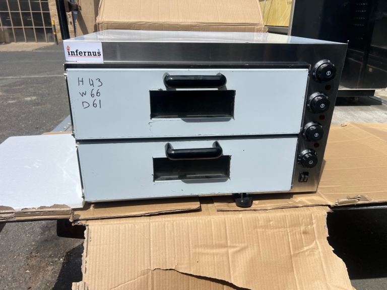 Commercial pizza oven double deck for pizza restaurant cafe shop takeaway shop 