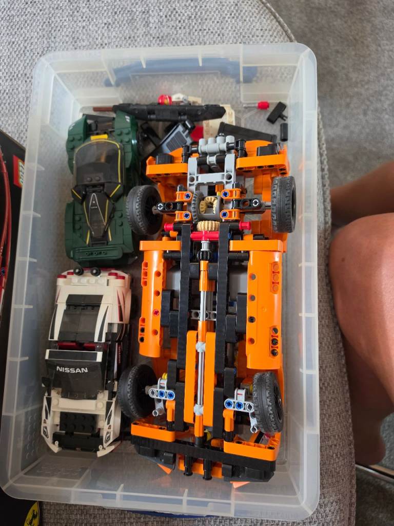 LEGO Technic & Creator Car Models in Storage Box