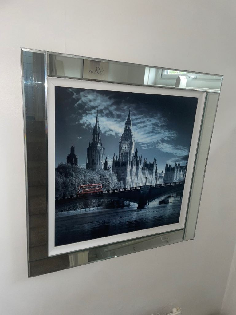 London Big Ben Mirrored Wall Art Picture – Good Condition