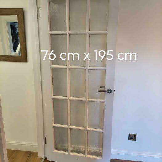 White wooden internal glazed door