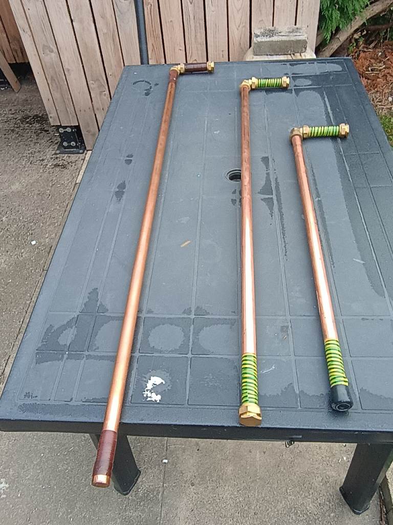 Copper Pipe Walking Sticks - Set of 3