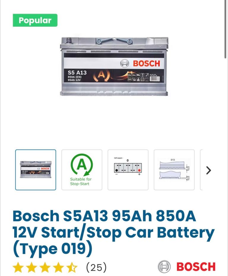 brand new Bosch 95 amp car battery 