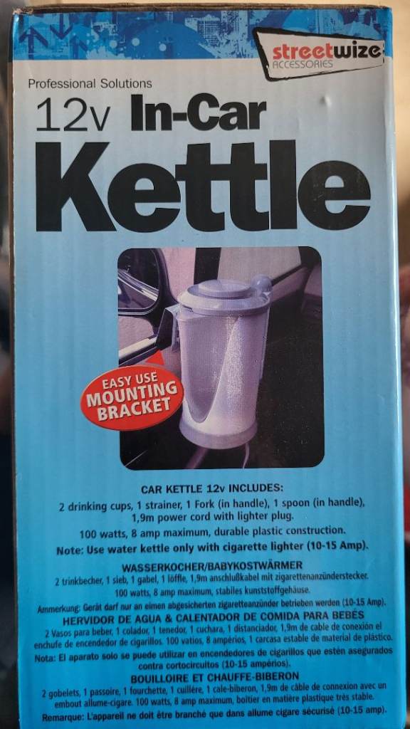 Streetwize 12v Camping Motorhome In Car Travel Kettle & Accessories