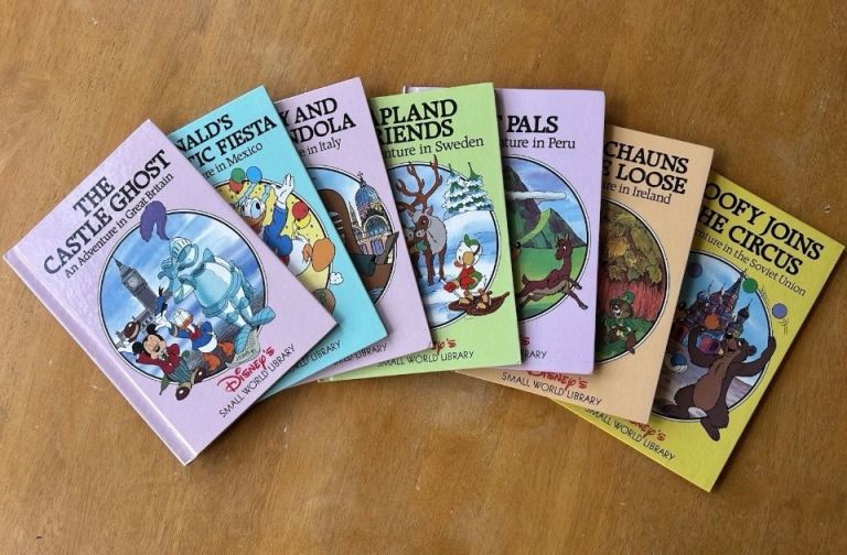 Disney Small World Library Books - Set of 6, Good Condition