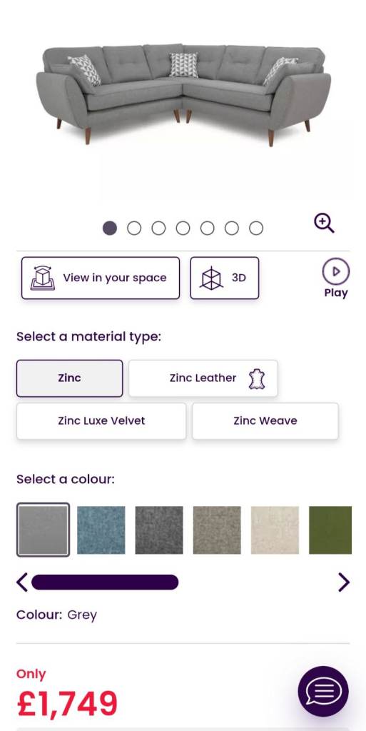 DFS French Connection Zinc 2 Piece 2 Arm Corner Sofa in Grey RRP £1839 *FREE LOCAL DELIVERY*