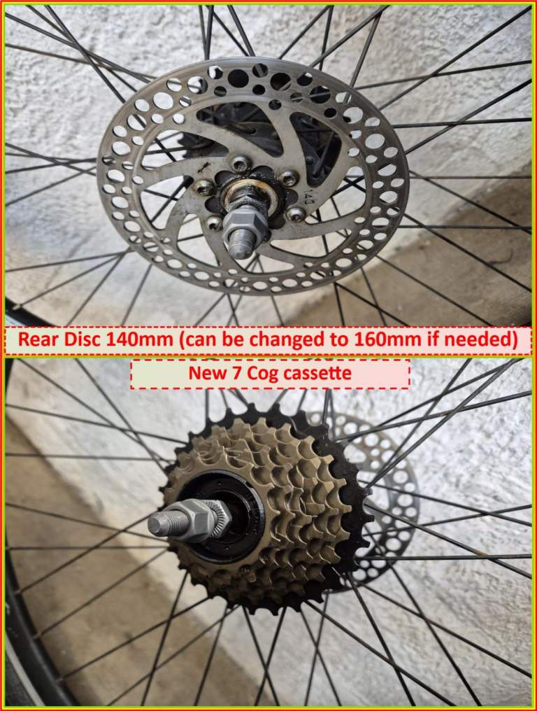 26 inch Bike Wheel Set Double Disc - 7 cog