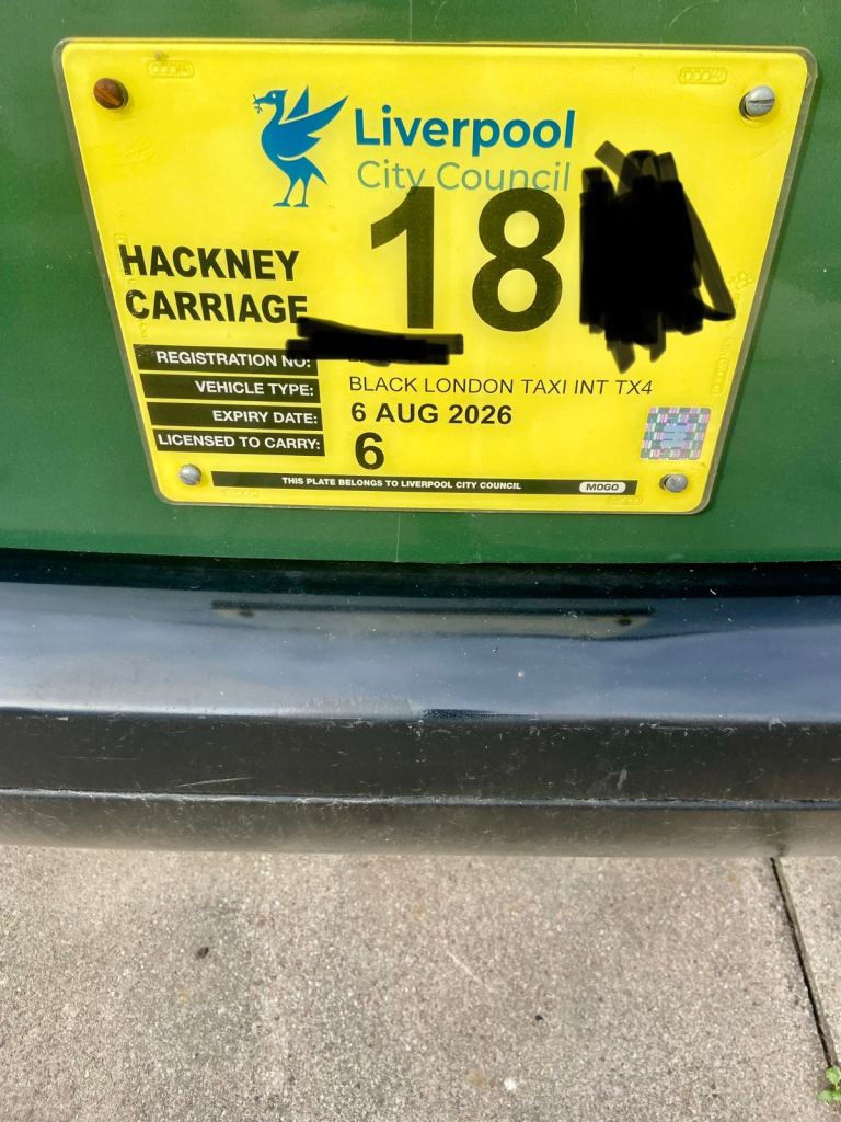 Hackney cab an plate for sale 