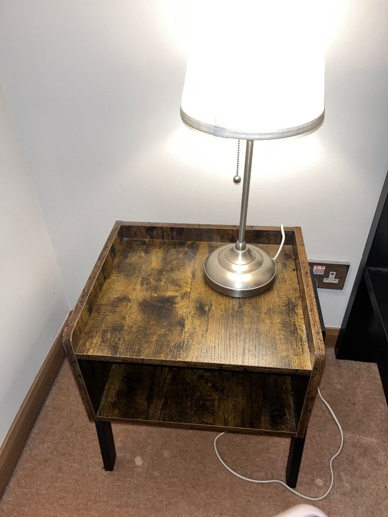 X2 wooden bedside tables