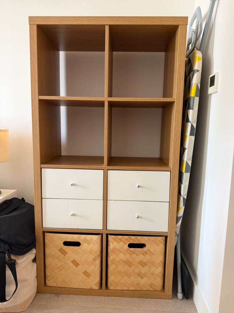 IKEA Kallax Style Storage Unit with Drawers and Baskets