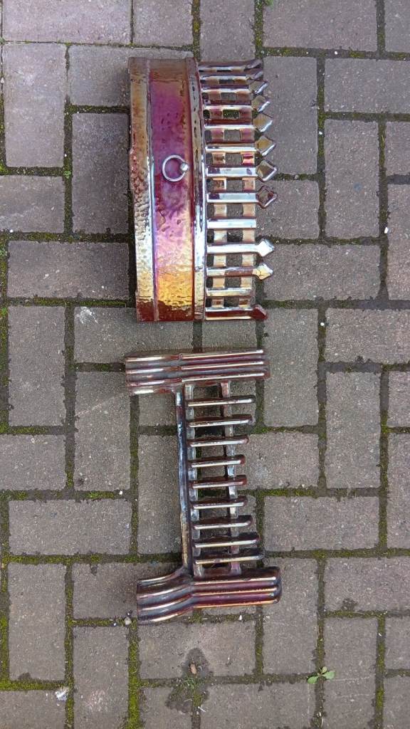 Vintage brass fireplace fender / fireside set