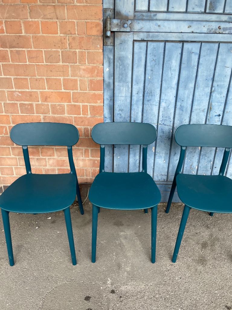 Set of 3 duck blue chairs Maison du monde (model Eve)