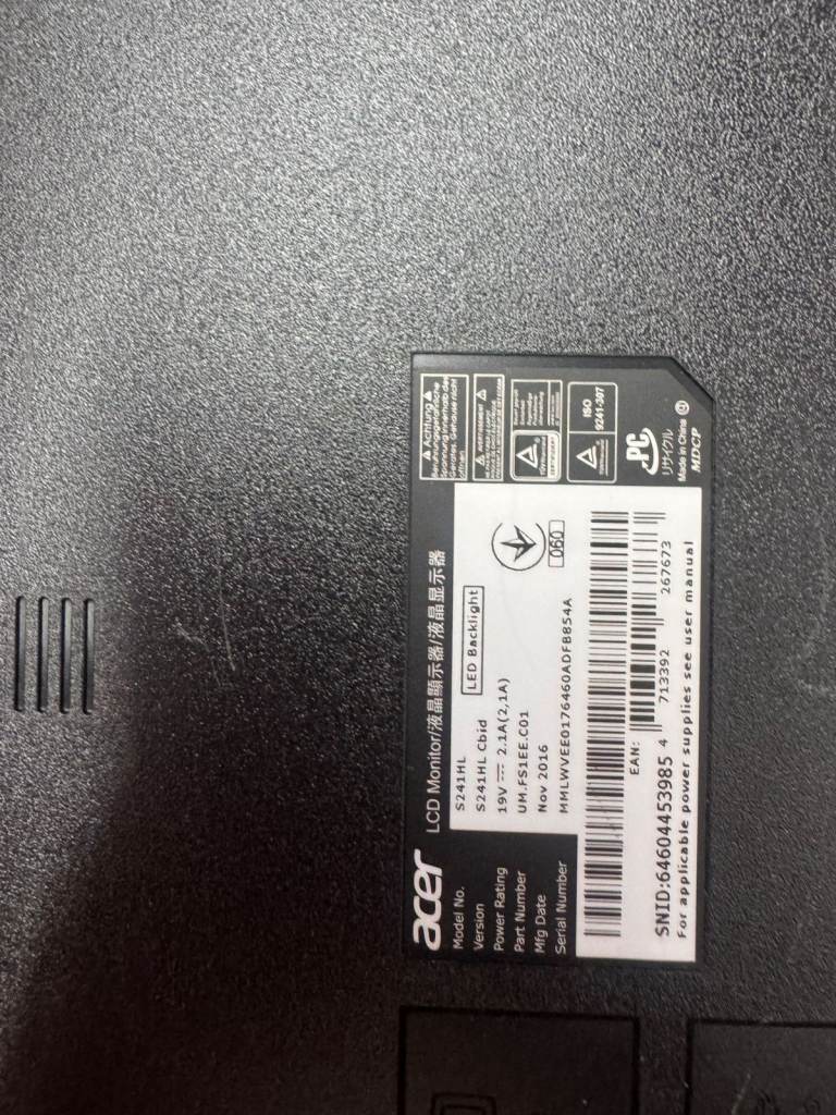 Acer S241HL Monitor x 2 