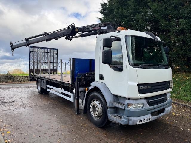2010 10 DAF LF 55.220 26FT Beavertail remote Winch Atlas 120.2E remote crane