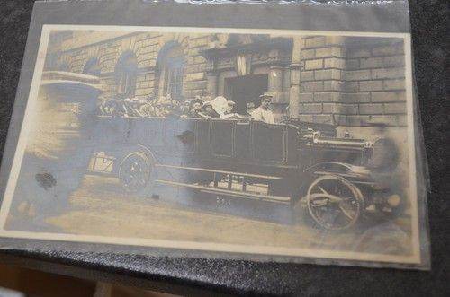 VINTAGE OLD CAR COACH BATH POSTCARD RP SOMERSET STONE ELECTRIC STUDIOS