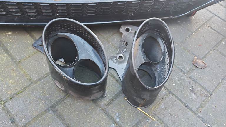 Audi A7 S7 Rear Diffuser RS7 Look Gloss Black with Black Tips