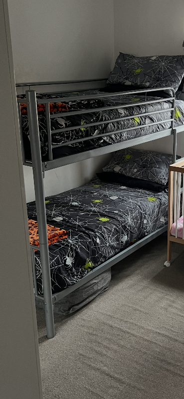Silver, Metal Bunk bed