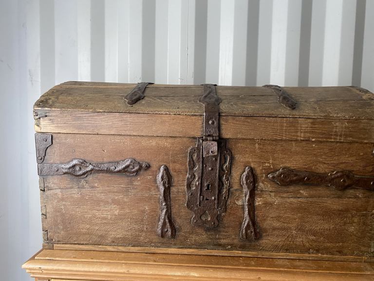 Antique pine sea chest 