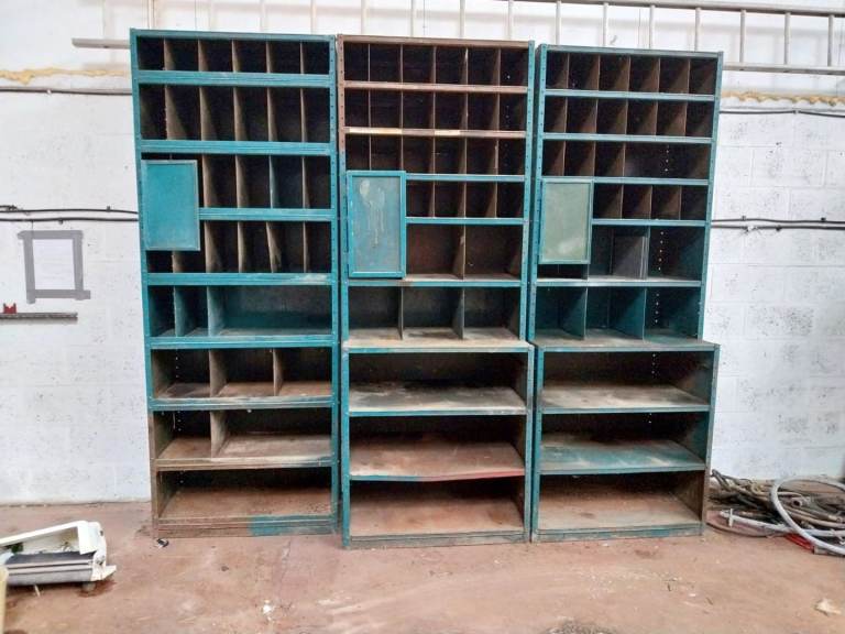 Large Metal Industrial Pigeon Hole Shelving Unit Cabinets