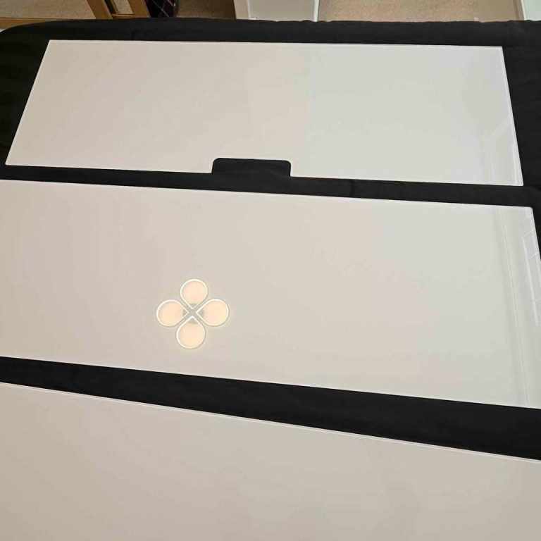IKEA Besta white glass tops