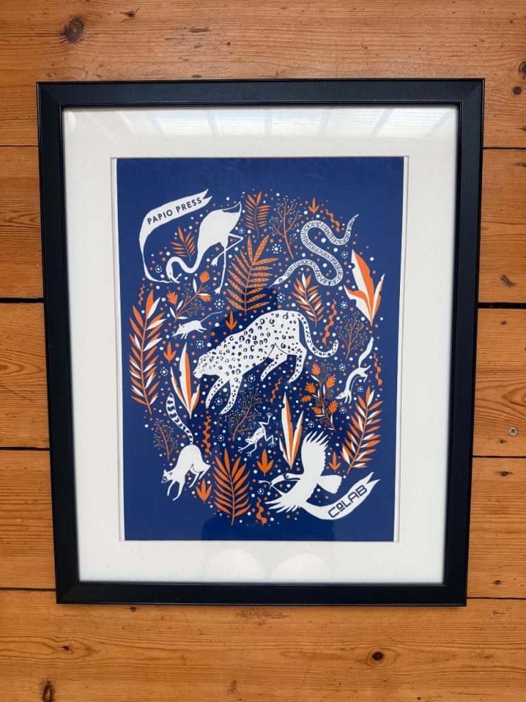 A3 Framed Papio Press & Colab Jungle Print – Good Condition