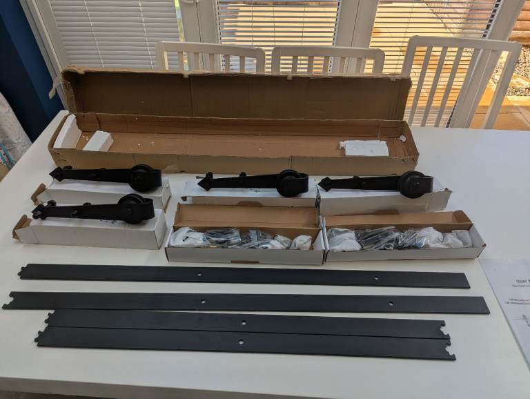 New 12ft Diamond Sliding Barn Door Hardware Set