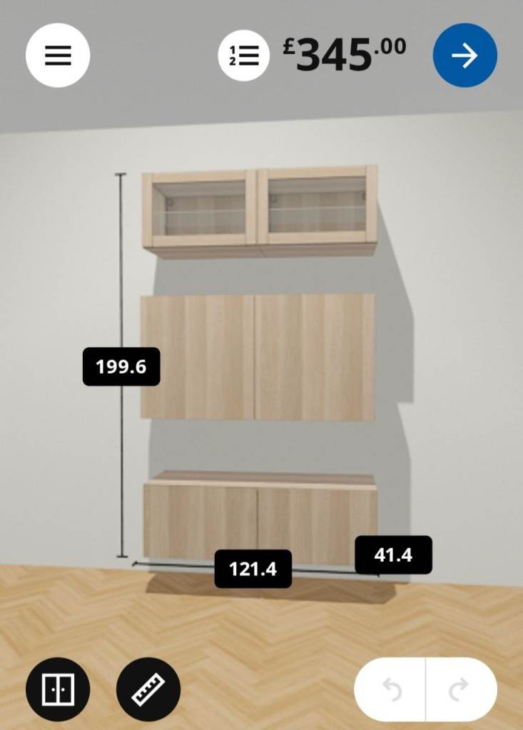 IKEA BESTA OAK VENEER storage cabinet cupboard hung/freestand living or office