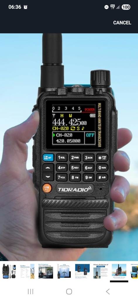 Bluetooth Walkie Talkie, Amateur Radio, Airband, CB, AM, FM Marine Avaition Scanner 