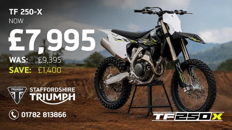 2026 TRIUMPH TF 250-X - BRAND NEW IN STOCK - save £1400.00!