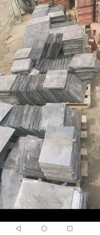 Reclaimed roofing slate. 