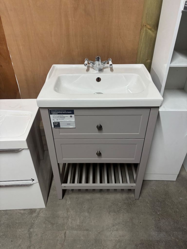 Grey Bathroom Vanity Unit with Basin – B&Q style