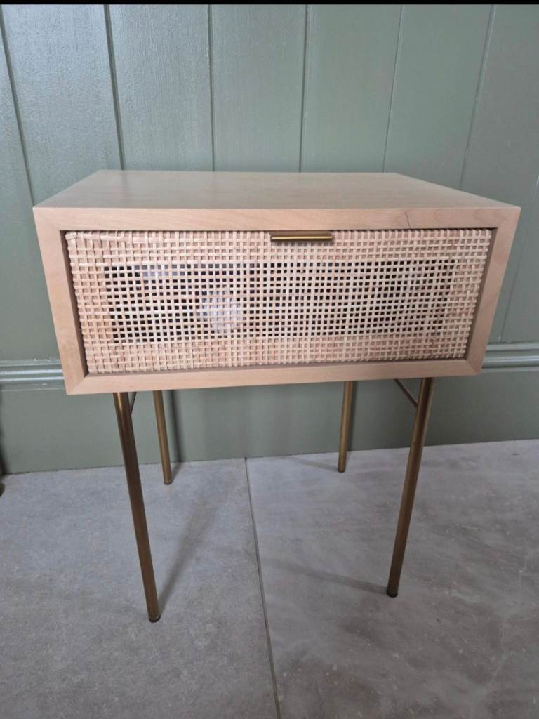 Maisons du Monde Solstice Rattan 1-Drawer Bedside Table 