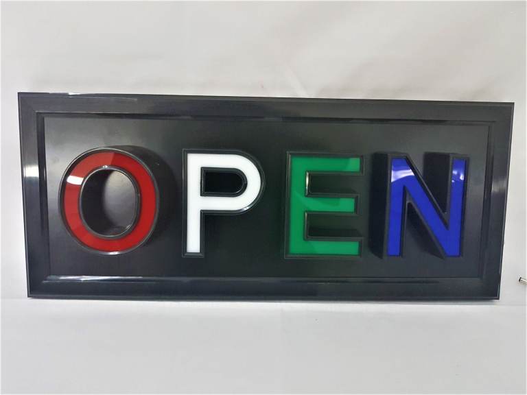 **SALE** OPEN Sign Multi Coloured for Indoor Hanging for Shop Showroom Factory Carry Out Restaurant