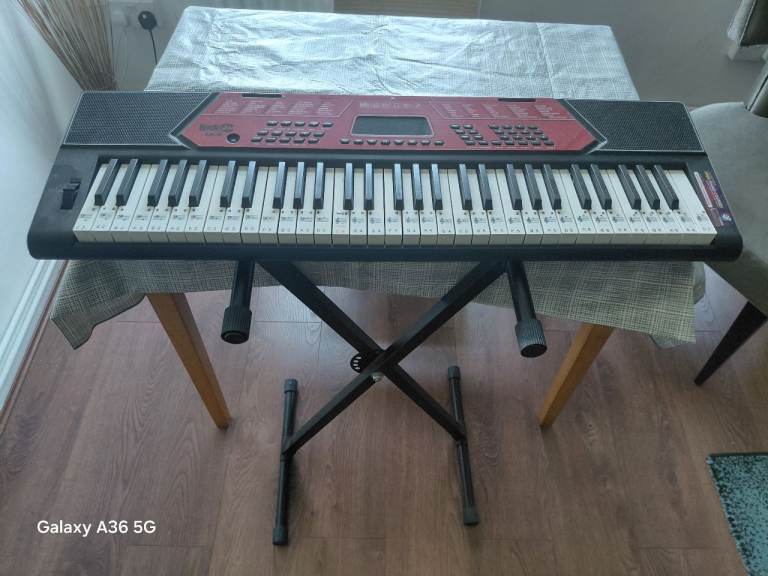 Rock RJ6170 -Red & Black Electronic Keyboard with Stand – Fair Condition
